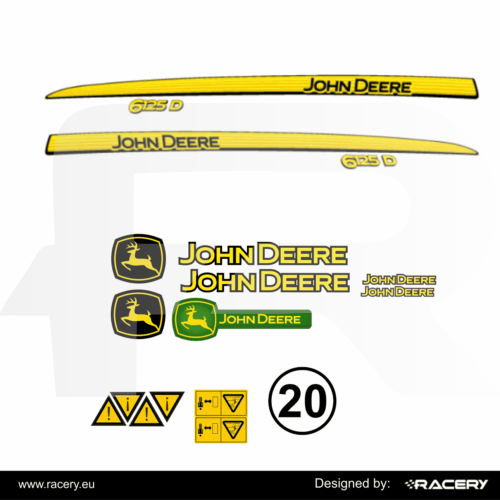 Naklejki na traktor John Deere 6125 D zestaw odporny uv