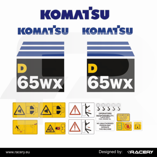 Naklejki na Komatsu D65WX model D65 WX odporne uv