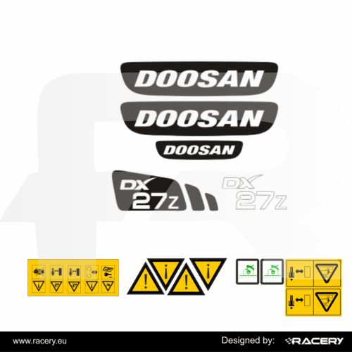 Naklejka na DOOSAN DX27Z odporna uv model DX 27