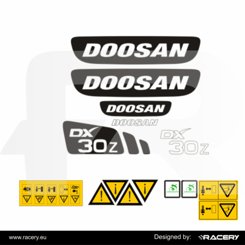 Naklejka na DOOSAN DX30Z odporna uv model DX 30