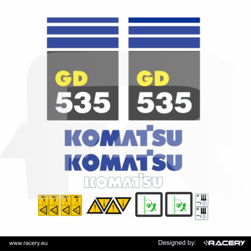 Naklejki na Komatsu GD535  model GD 535 dopasowane