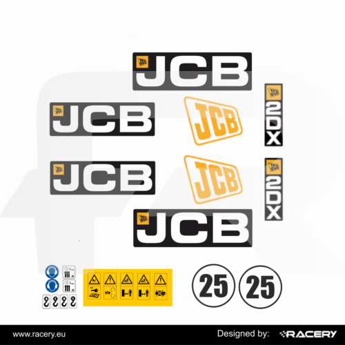 Naklejki na JCB 2DX zestaw na model 2 DX, odporna uv