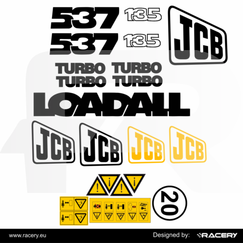 Naklejki na JCB 537 135 zestaw na model 537-135 rok 1998-2004