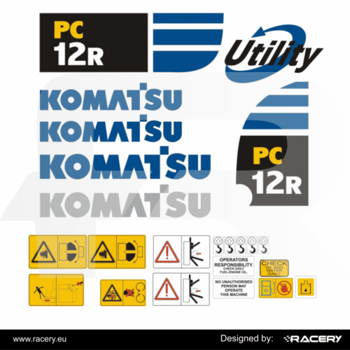 Naklejki na Komatsu PC12R  model PC 12 R dopasowane