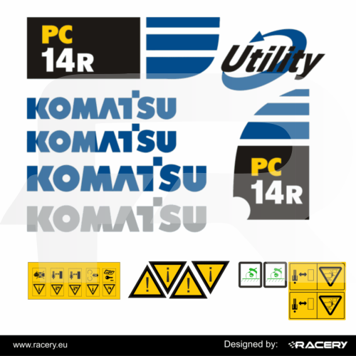 Naklejki na Komatsu PC14R  model PC 14 R dopasowane
