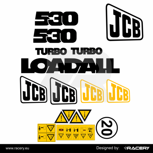 Naklejki na JCB 530 LoadAll zestaw na stary model 530