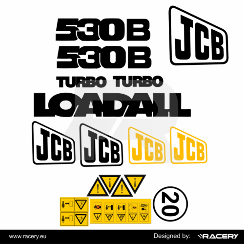 Naklejki na JCB 530 B zestaw na stary model 530 rok 1994