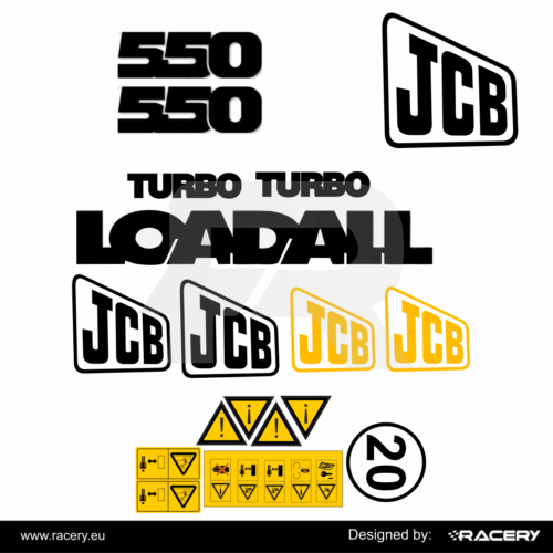 Naklejki na JCB 550 zestaw na stary model 550 A B C