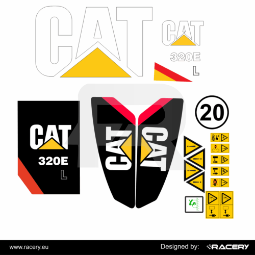 Zestawn naklejek na CAT 320E L 320EL odporne na uv