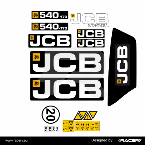 Naklejki na JCB 540-170 zestaw naklejek na model 540-170 2013r.