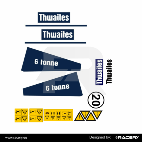 Zestaw naklejek na wywrotke THWAITES 6 Tonne, pełny zestaw