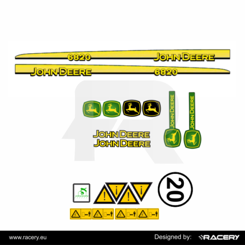 Naklejki na traktor John Deere 6820 zestaw odporny model 6820