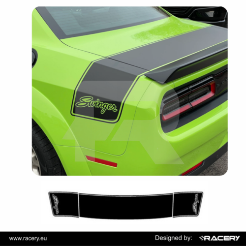 Naklejki na Dodge Challenger Stinger. Zestaw pas na bagażnik i boki