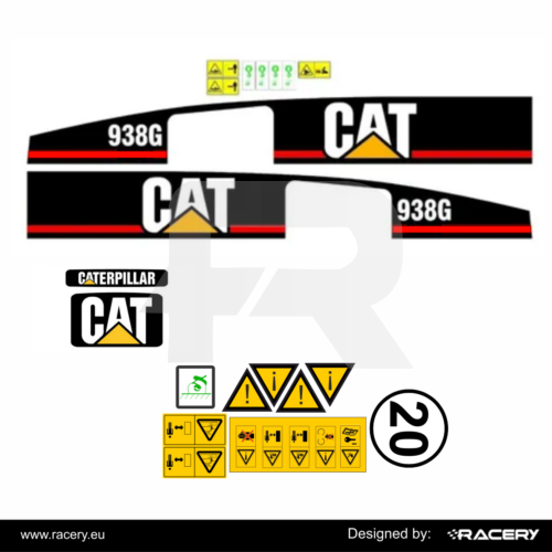 Naklejka na koparkę CAT 938G, zestaw naklejek na maszynę