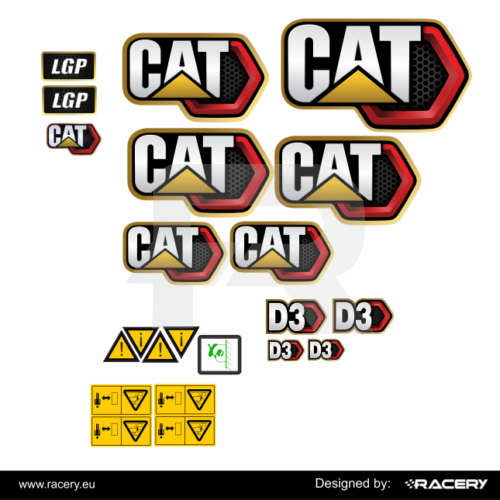Naklejka na CAT D3 LGP 2020-2025 next gen zestaw naklejek