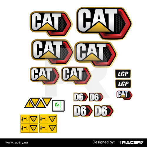 Naklejka na CAT D6 LGP 2020-2025 next gen zestaw na maszynę