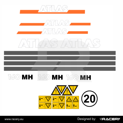 Zestaw naklejek na koparkę ATLAS 160MH odporny na uv 160 MH