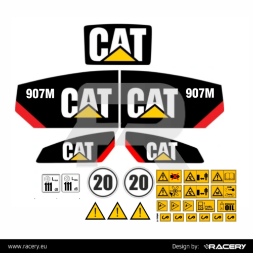 Naklejki CAT 907M 907 M wytrzymały zestaw naklejek