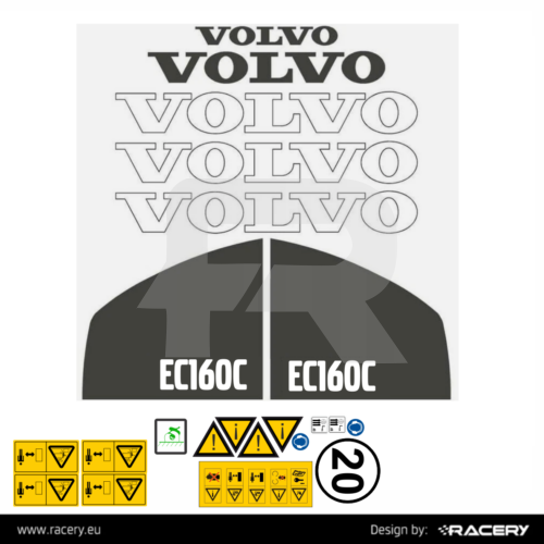 Naklejki na koparkę Volvo E160C na model E160 C