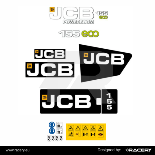 Zestaw naklejek na JCB 155 powerboom, odporne naklejki UV