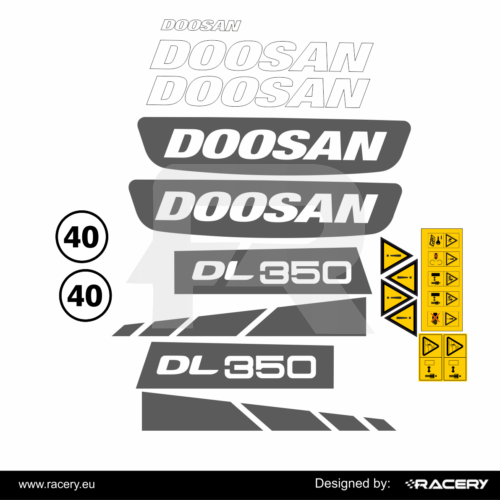 Naklejka na maszynę DOOSAN DL350 odporne uv model DL 350